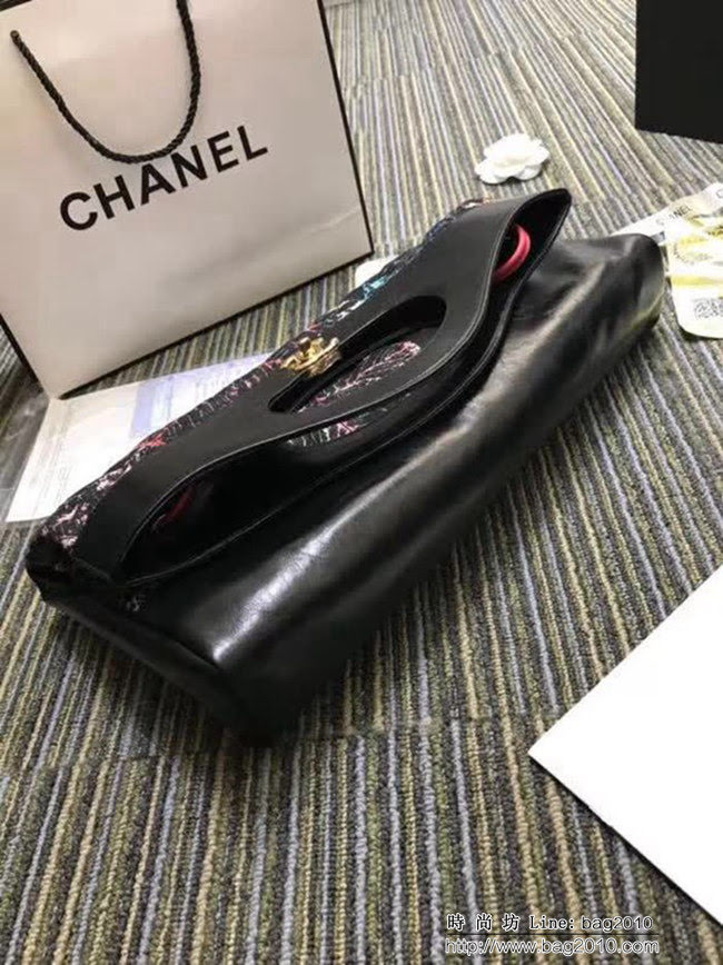 香奈兒CHANEL A57977 2018新款小牛漆皮手提單肩31大號購物包 DSC2103